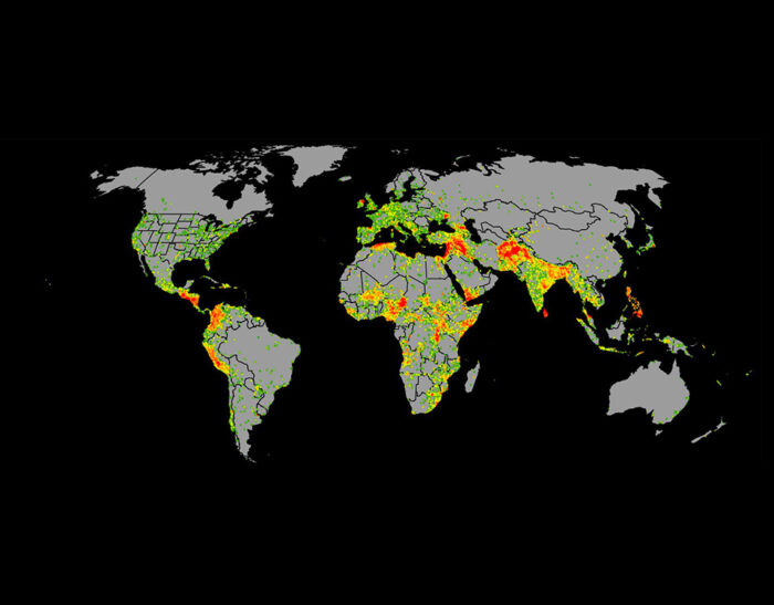 Eventi terroristici mondiali e aree geografiche interessate da attacchi nel periodo 2000-2019